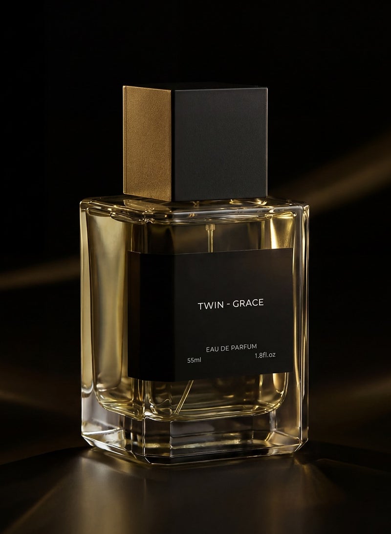 توين عطر جريس للجنسين، ماء عطر 55 مل، يدوم طويلاً بنفحات حمضية وزهرية وخشبية، عطر راقٍ وعصري مناسب للاستخدام اليومي للرجال والنساء - Image 4